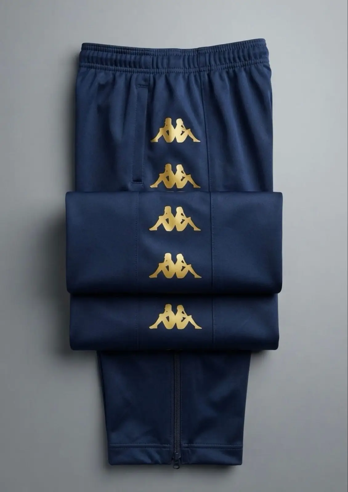 Kappa Blue Track Pants with Gold Logos