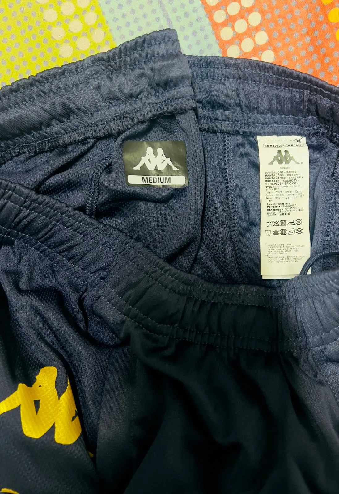 Kappa Blue Track Pants with Gold Logos