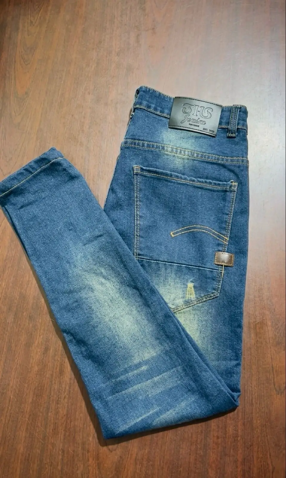 Blue Distressed Denim Jeans