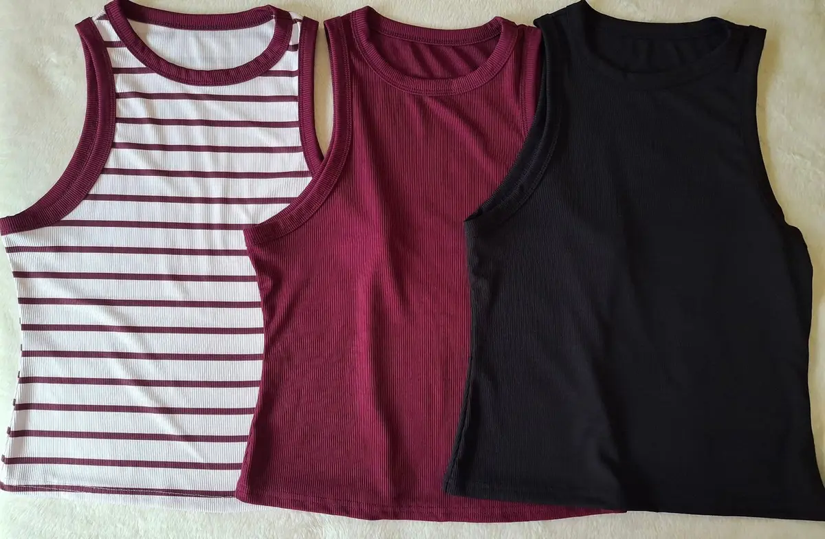 Shein Ribbed Tank Tops Set of 3 Large