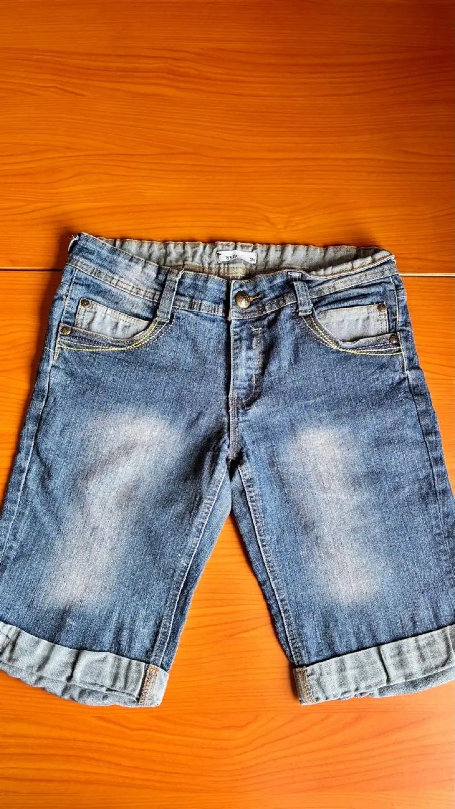 In Sync Cuffed Denim Bermuda Shorts Size 34