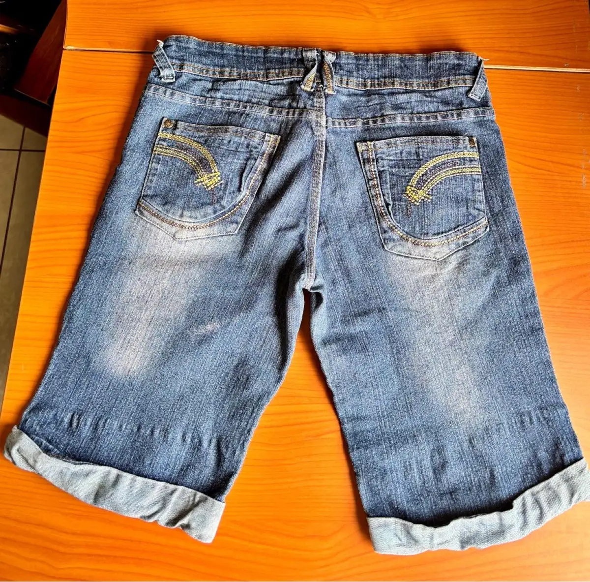 In Sync Cuffed Denim Bermuda Shorts Size 34