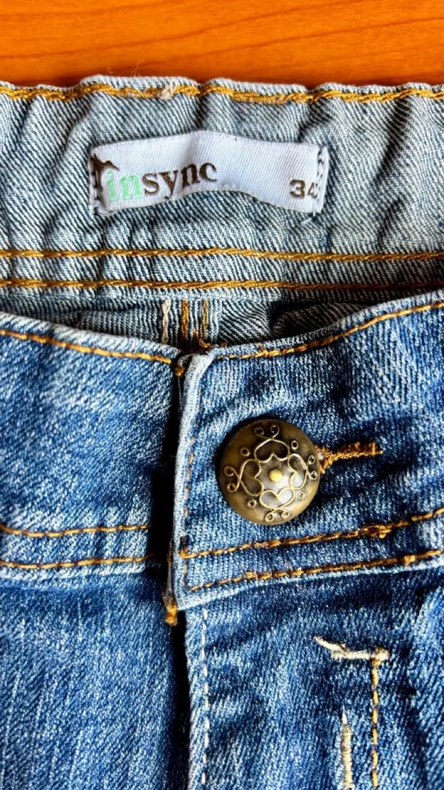 In Sync Cuffed Denim Bermuda Shorts Size 34