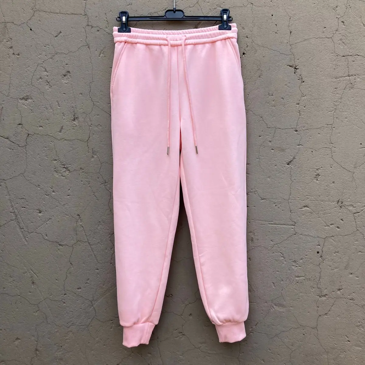 Plain Oversized Pink Sweat Pants Medium