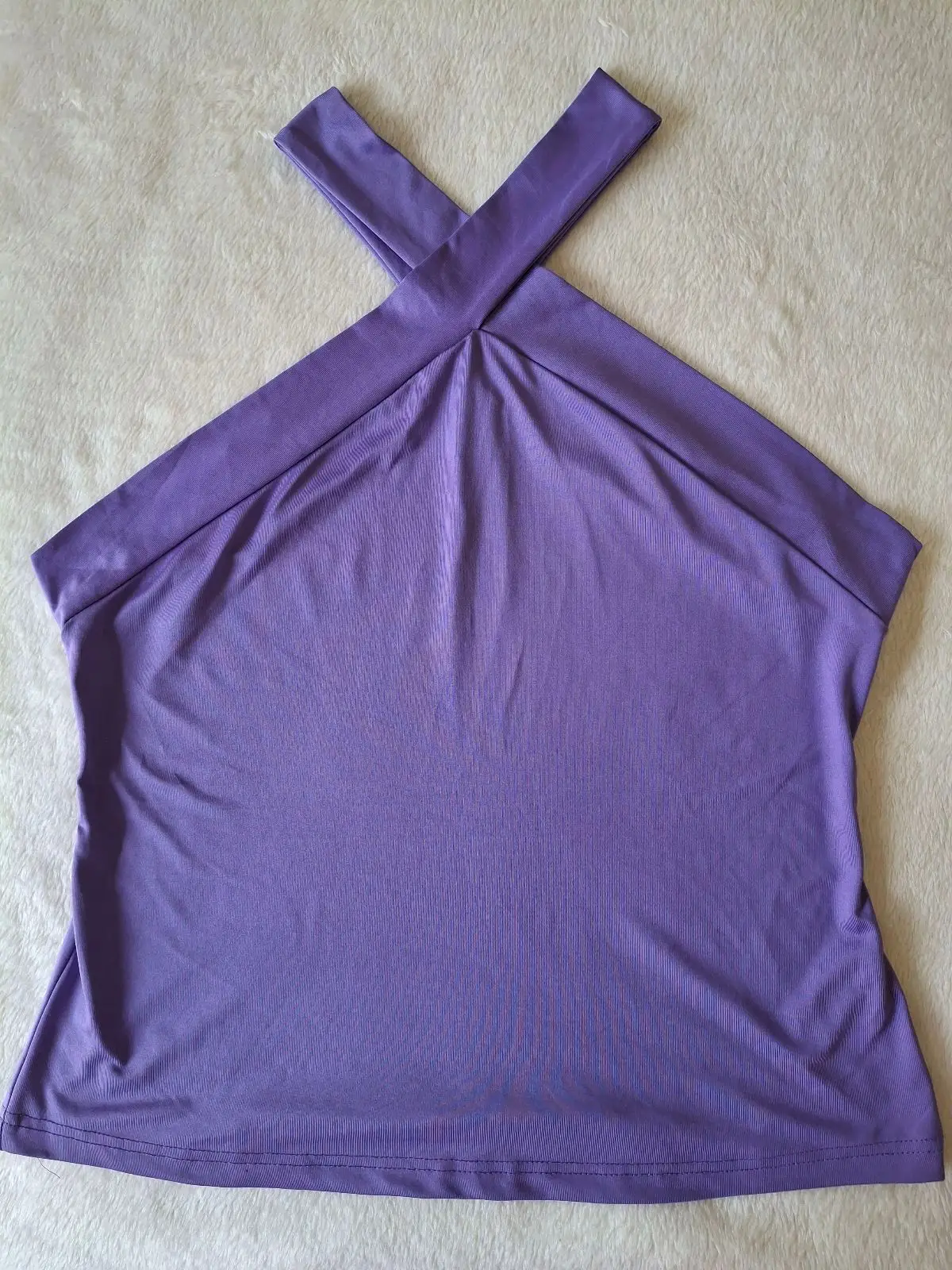 SHEIN Lilac Criss-Cross Halter Top