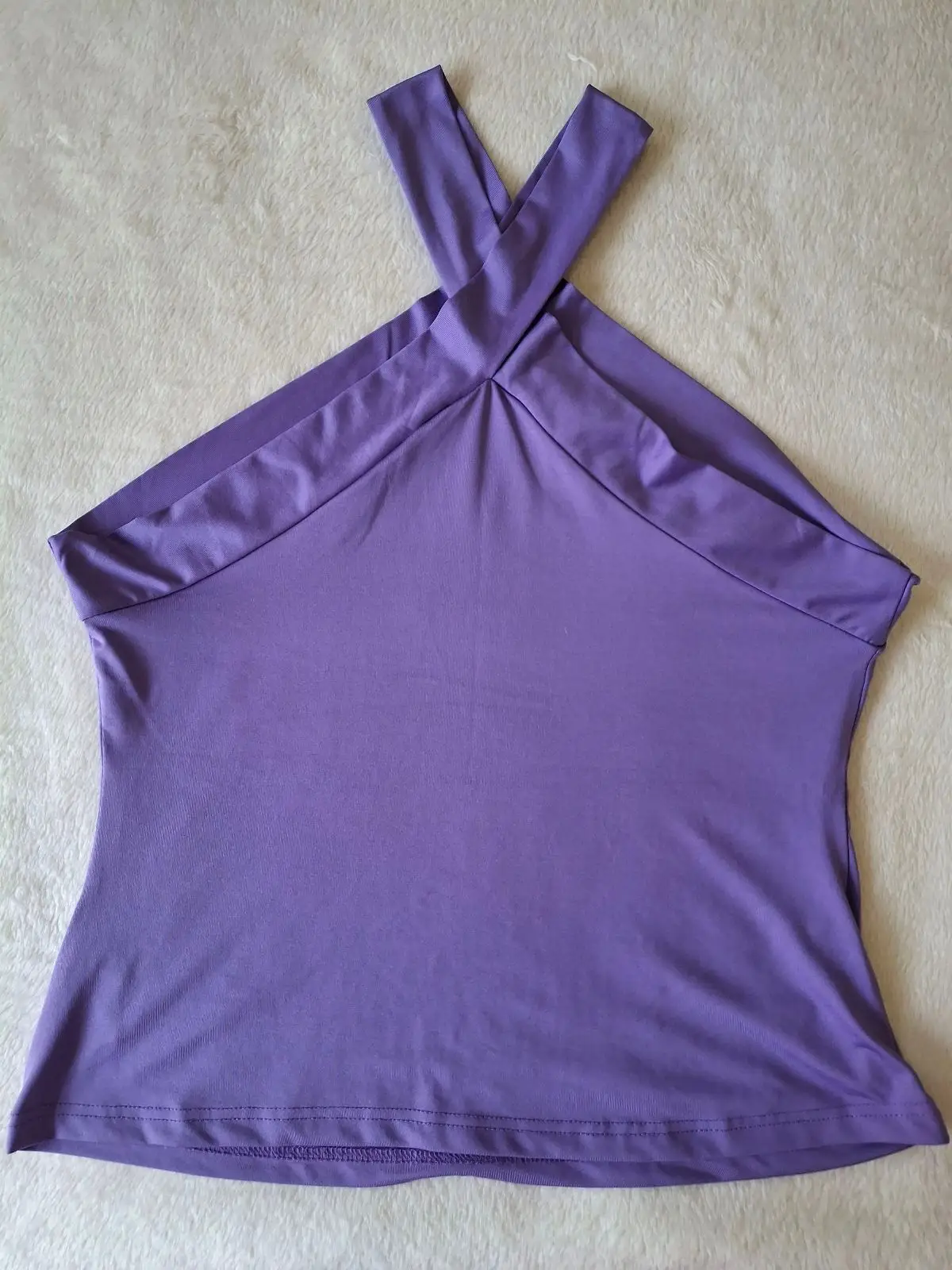 SHEIN Lilac Criss-Cross Halter Top