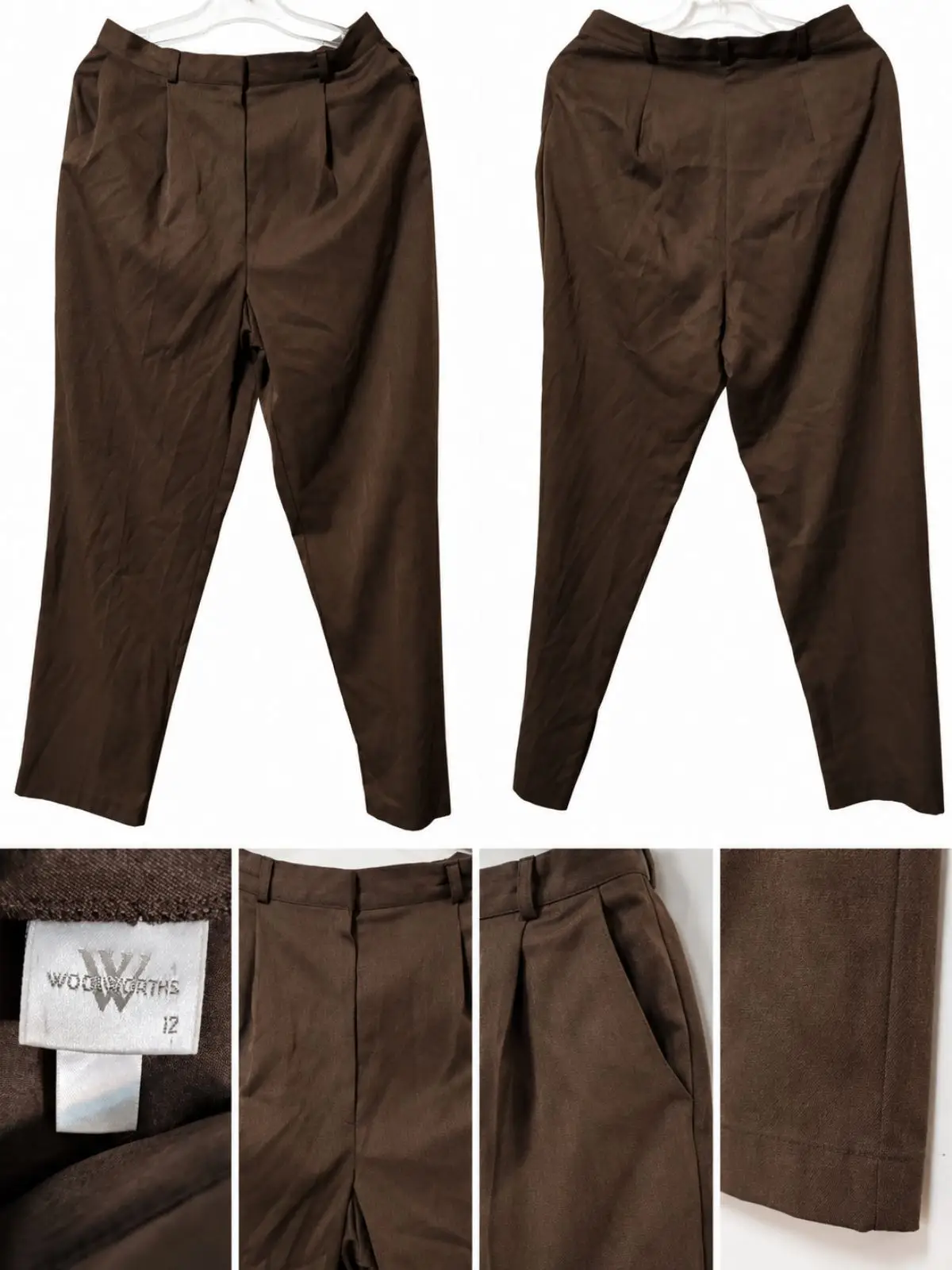 Woolworths Brown Tailored Trousers Size 12
