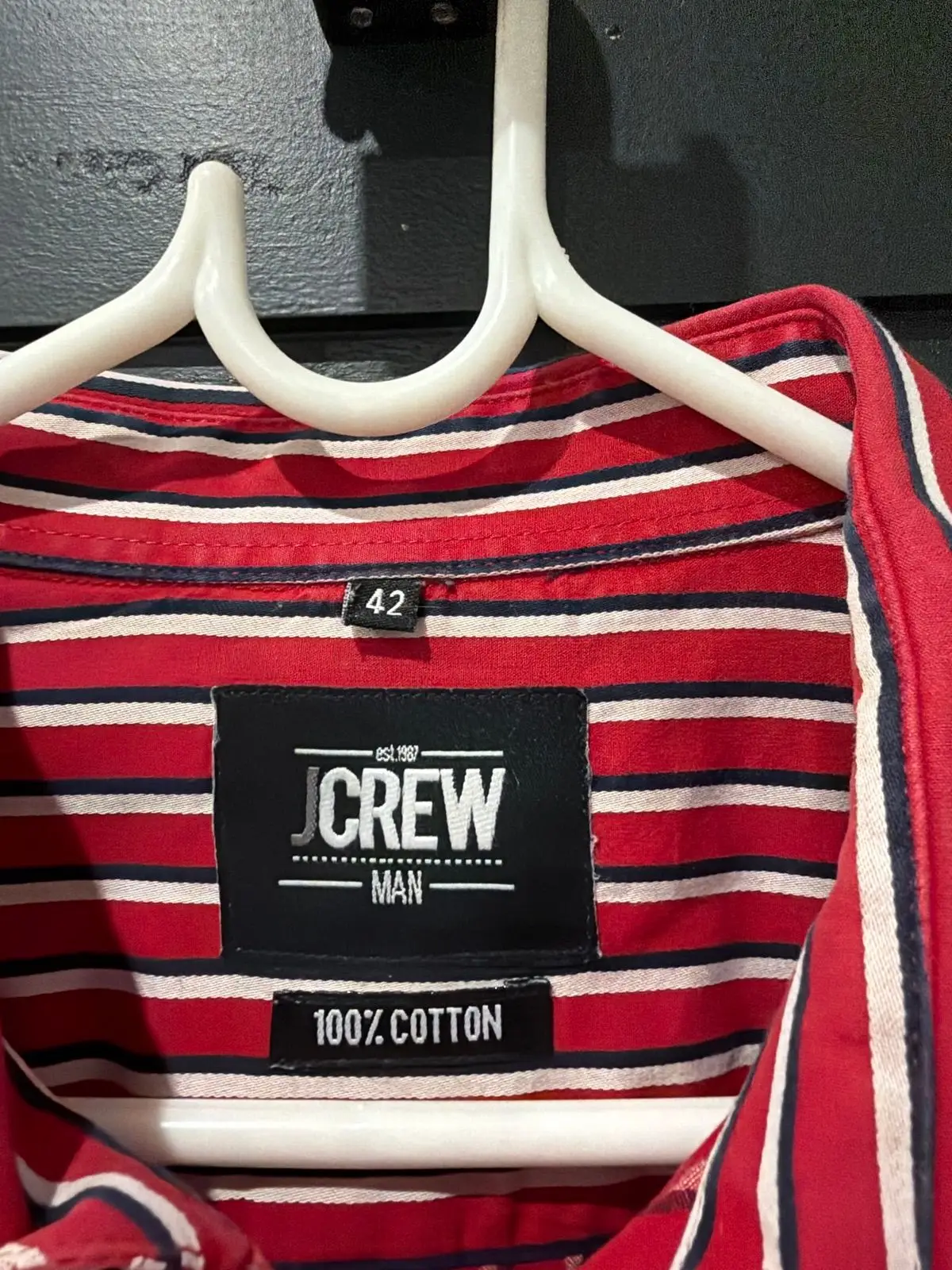 Red And White Striped Long Sleeve Shirt