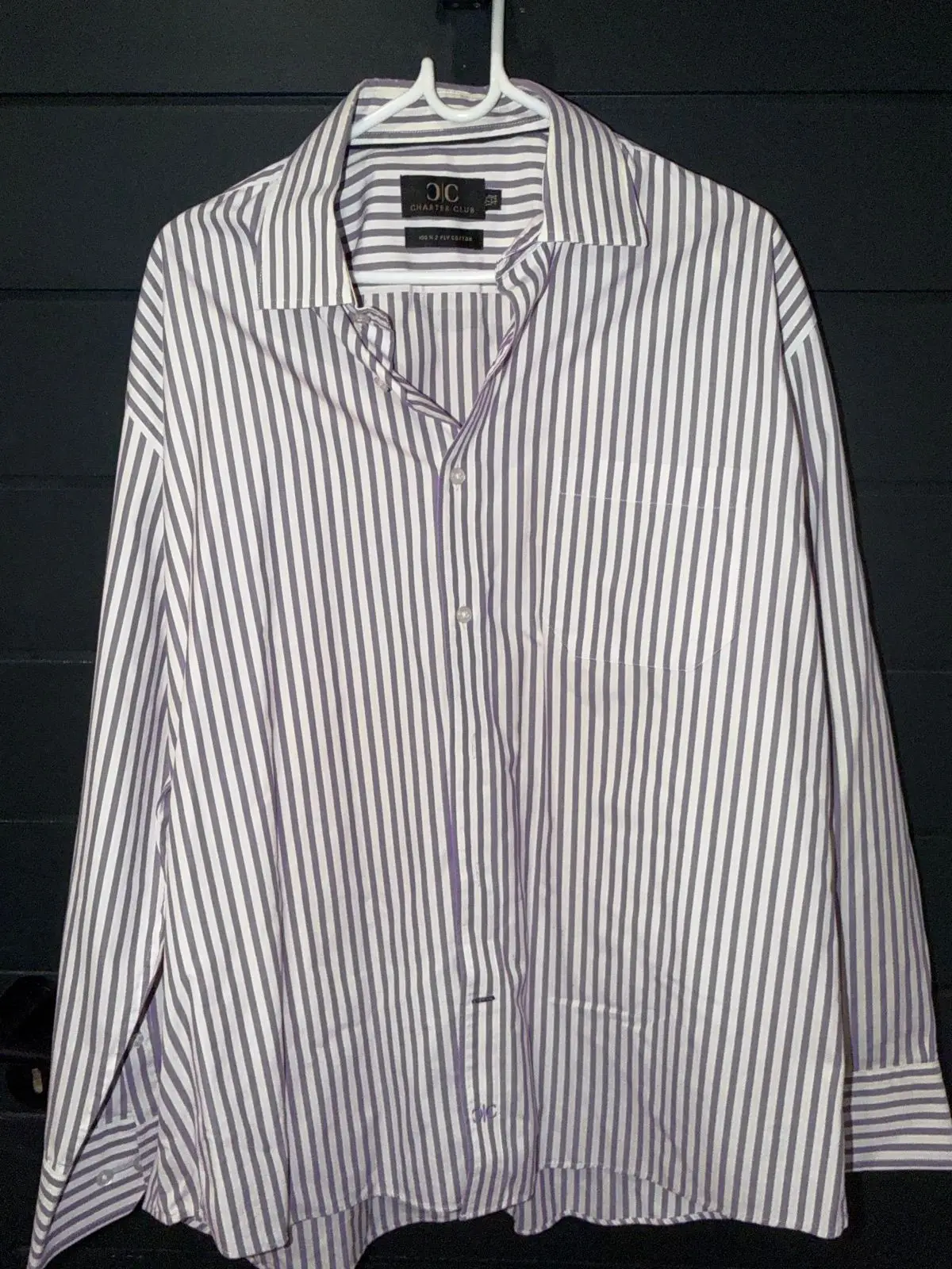Truworths Charter Club Striped Long Sleeve Button-Down Shirt