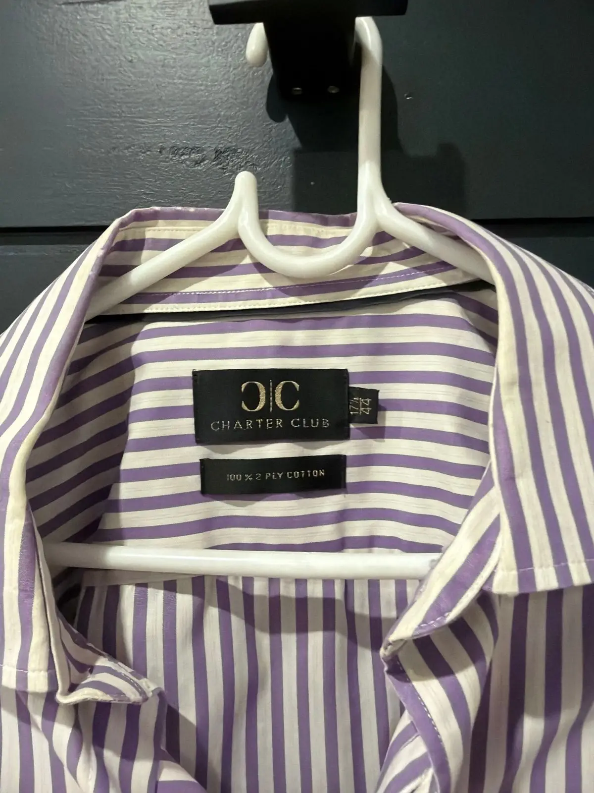 Charter Club Striped Long Sleeve Button-Down Shirt