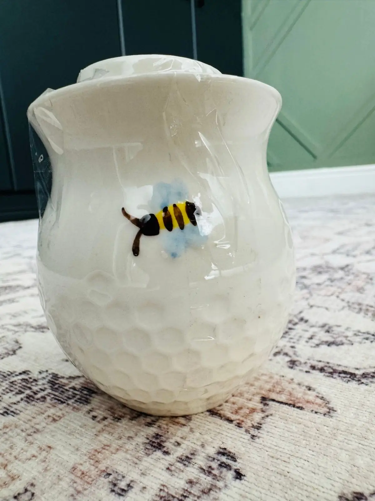 Poetry Ceramic Honey Pot with Bee Detail