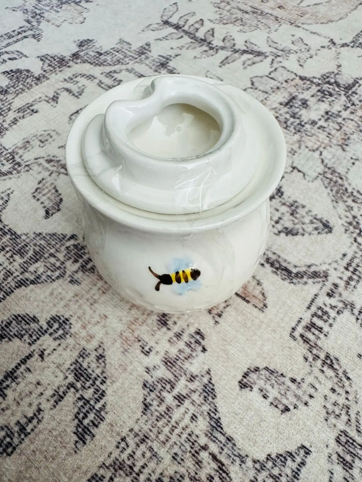 Poetry Ceramic Honey Pot with Bee Detail