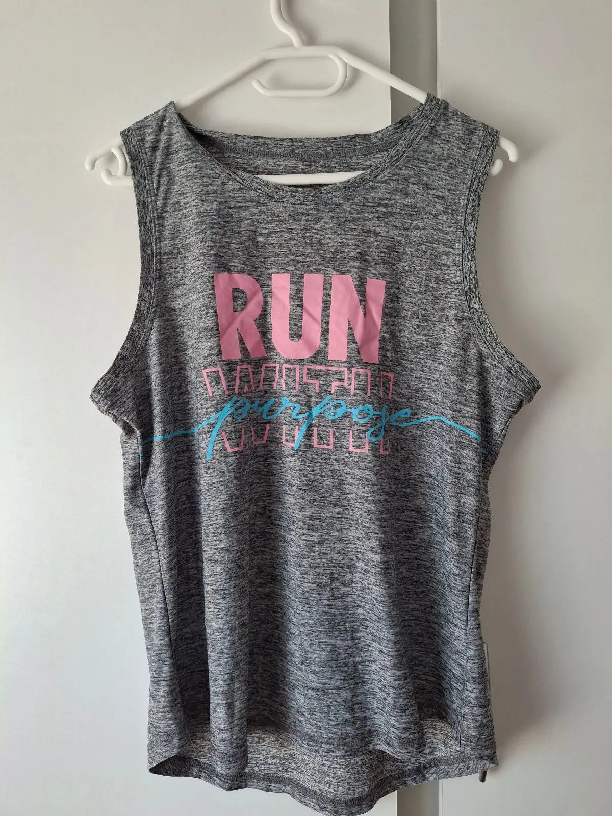 Totalsports Grey Melange RUN with Purpose Activewear Tank M