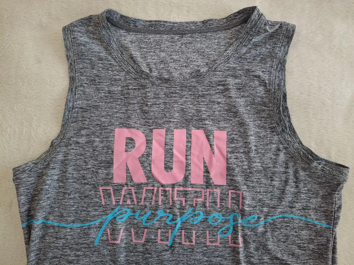 Totalsports Grey Melange RUN with Purpose Activewear Tank M