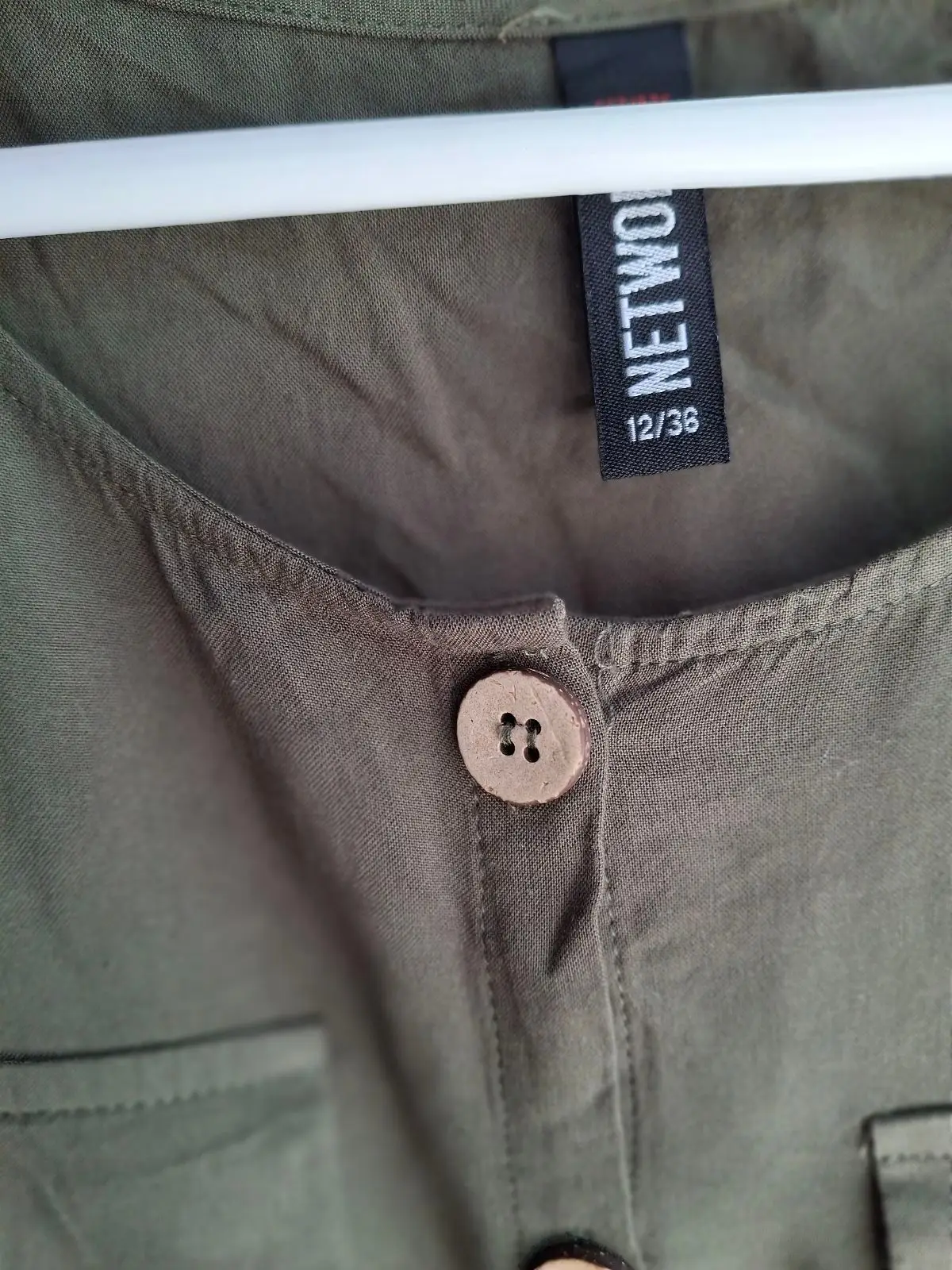 NetworkX Olive Green Tie-Front Sleeveless Top