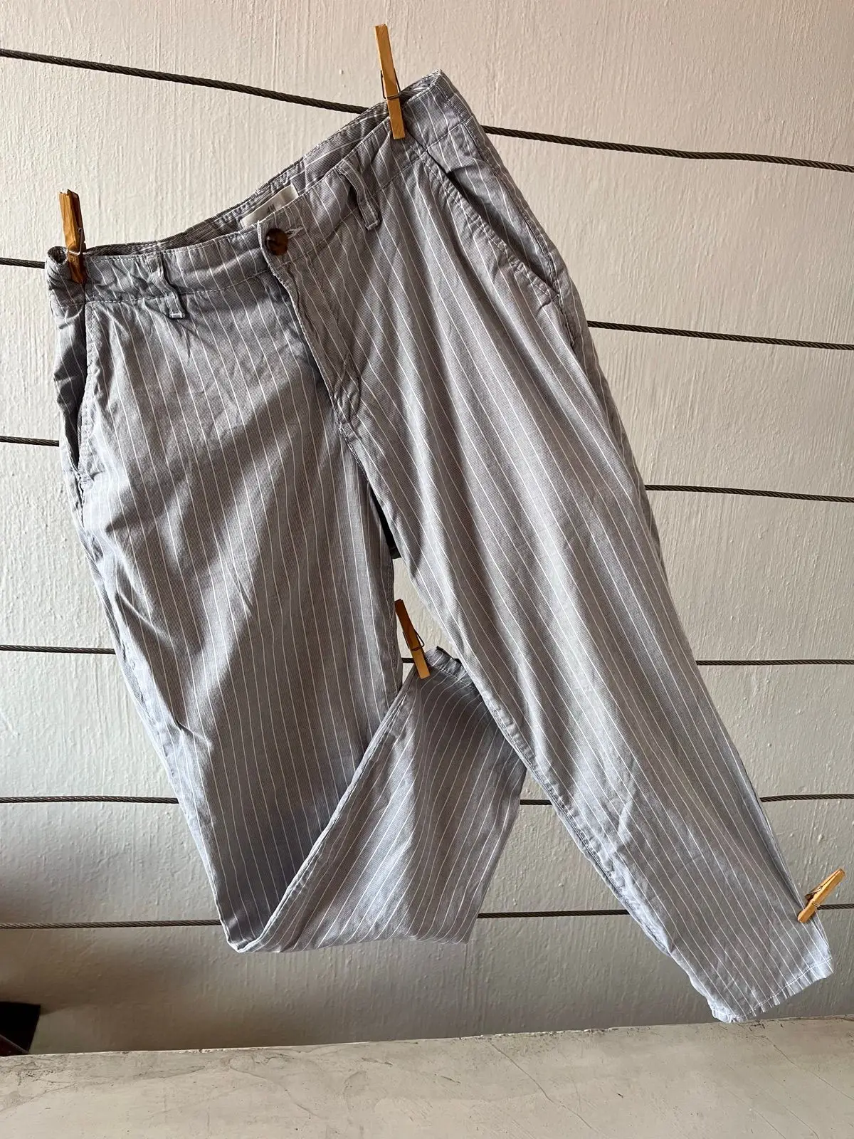H&M Grey Striped Pants
