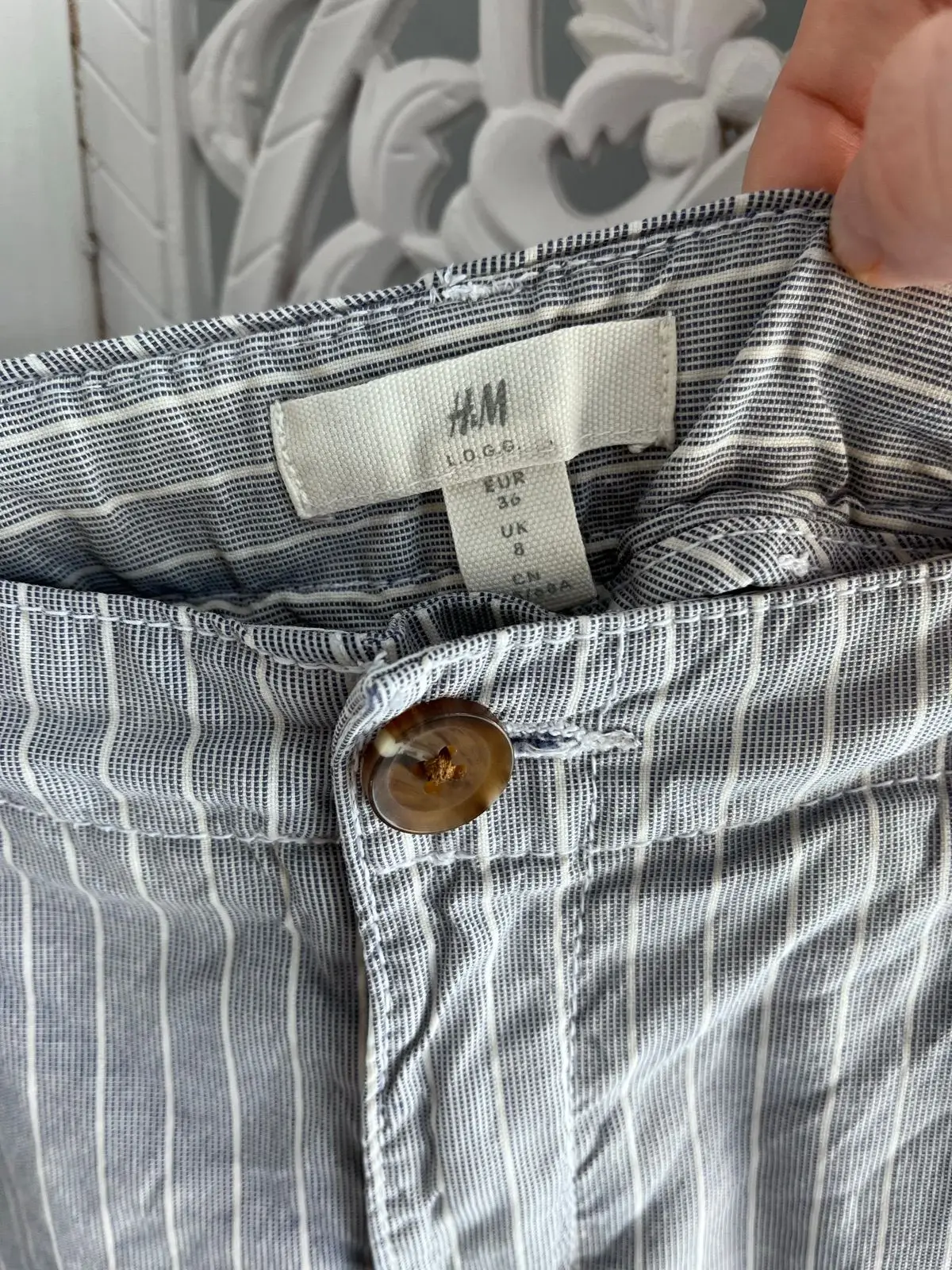 H&M Grey Striped Pants
