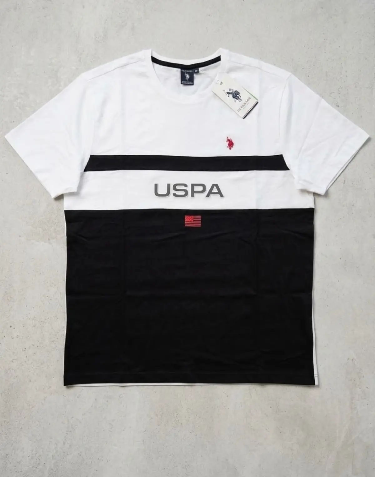 U.S. Polo Assn USPA Colorblock T-Shirt White and Black