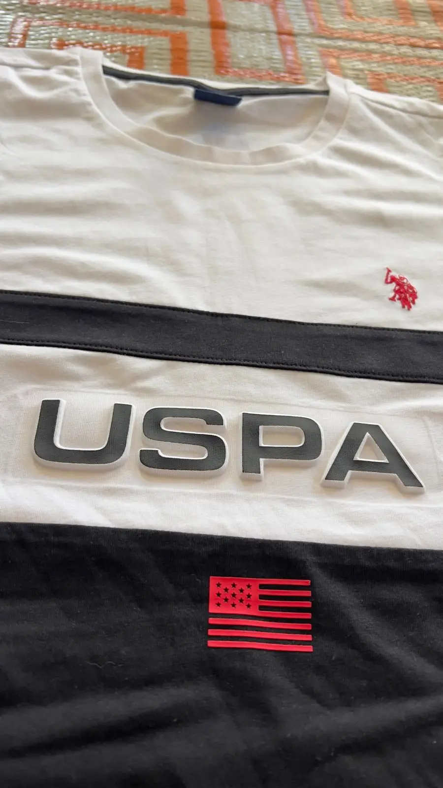 USPA Colorblock T-Shirt White and Black
