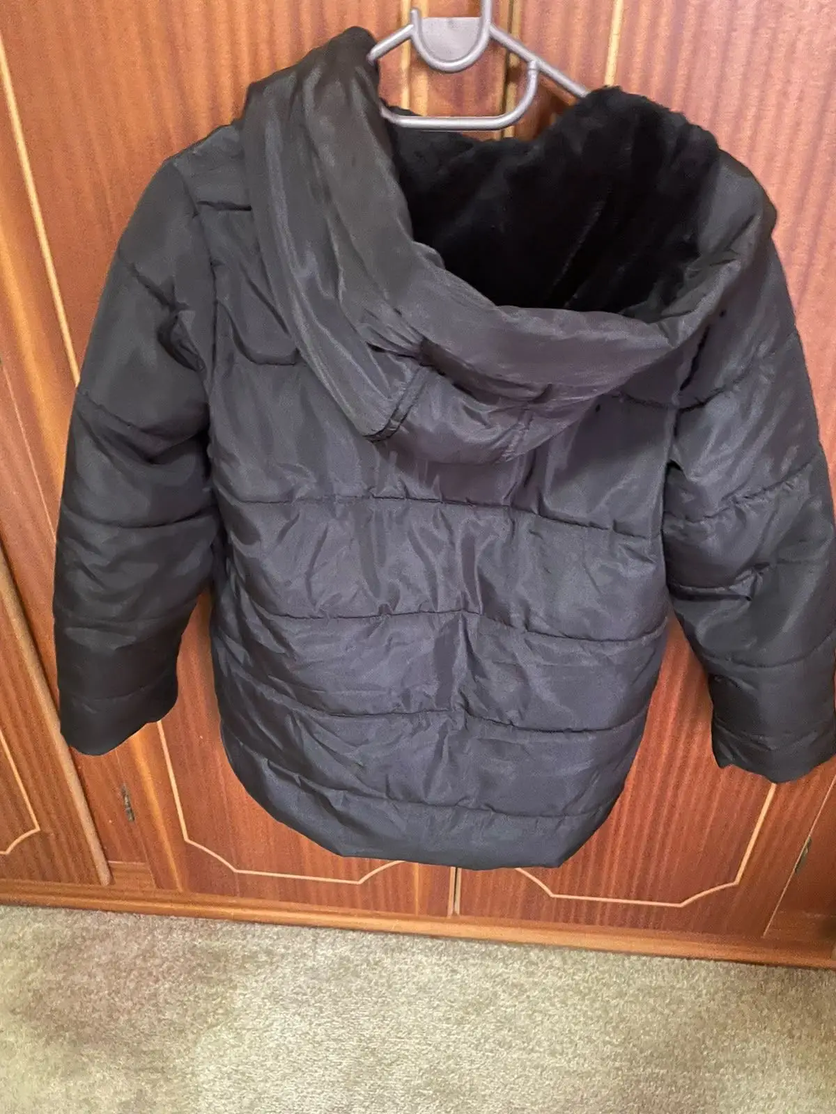 Woolworths Black Puffer Jacket with Hood 11-12 Years