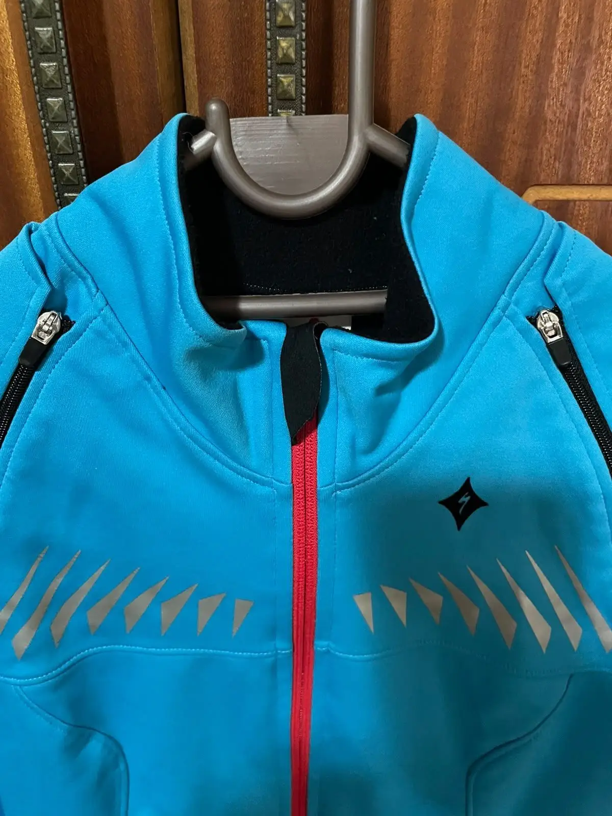 Specialized Blue Cycling Jacket with Pink Zip