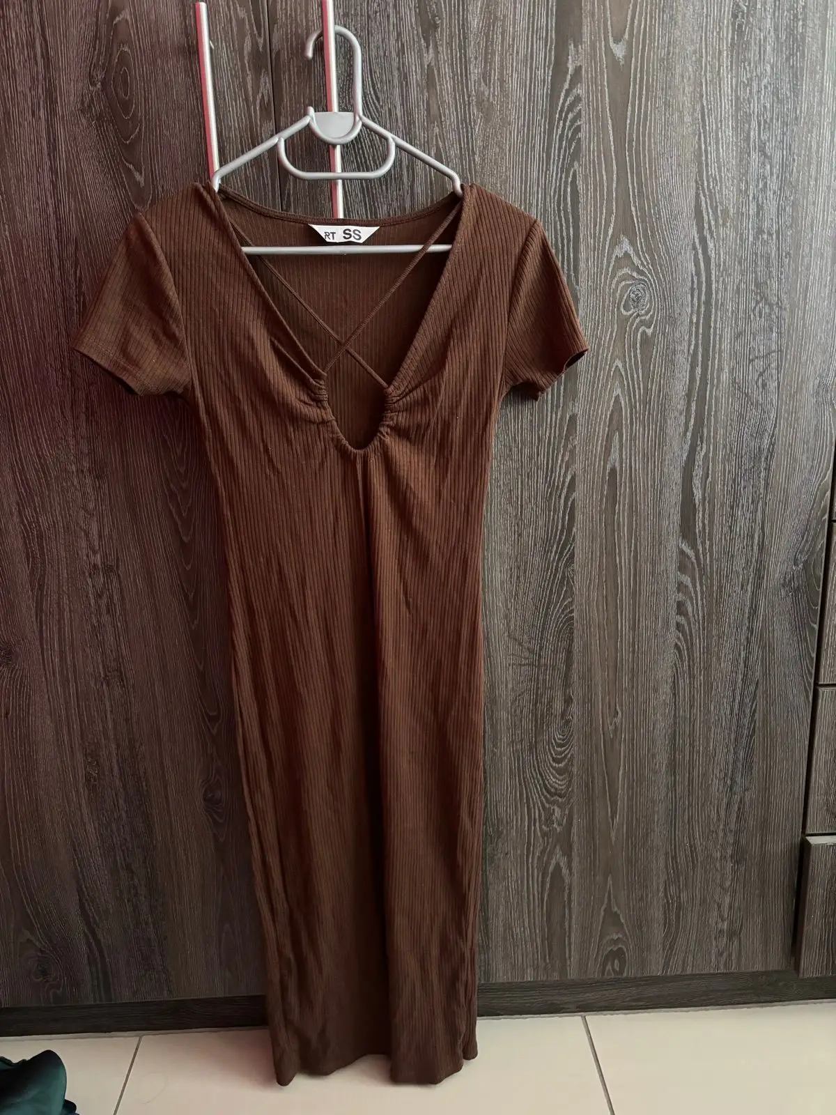 Mr Price Brown Ribbed Maxi Dress XS