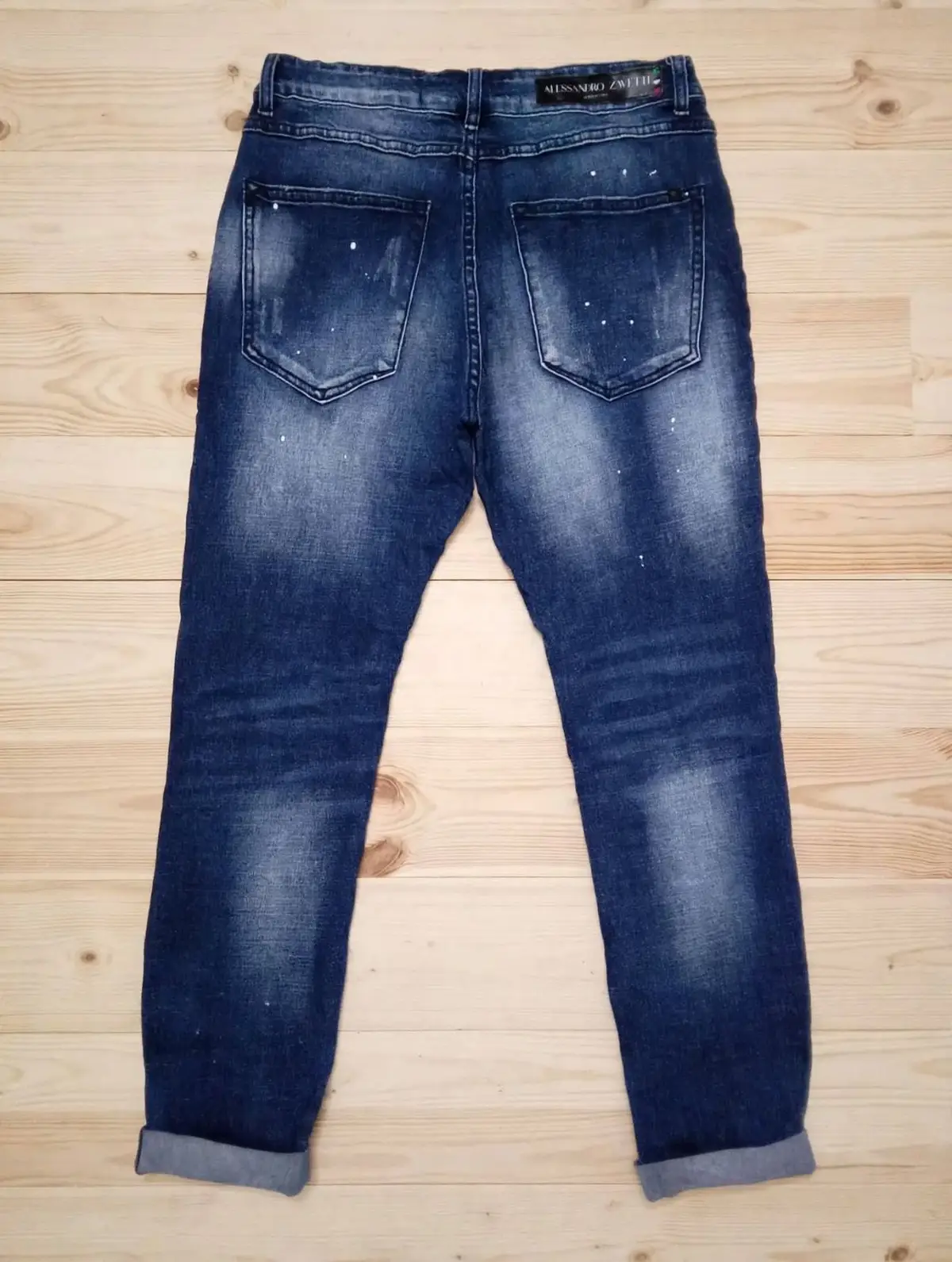 Alfangario Men's Distressed Denim Jeans