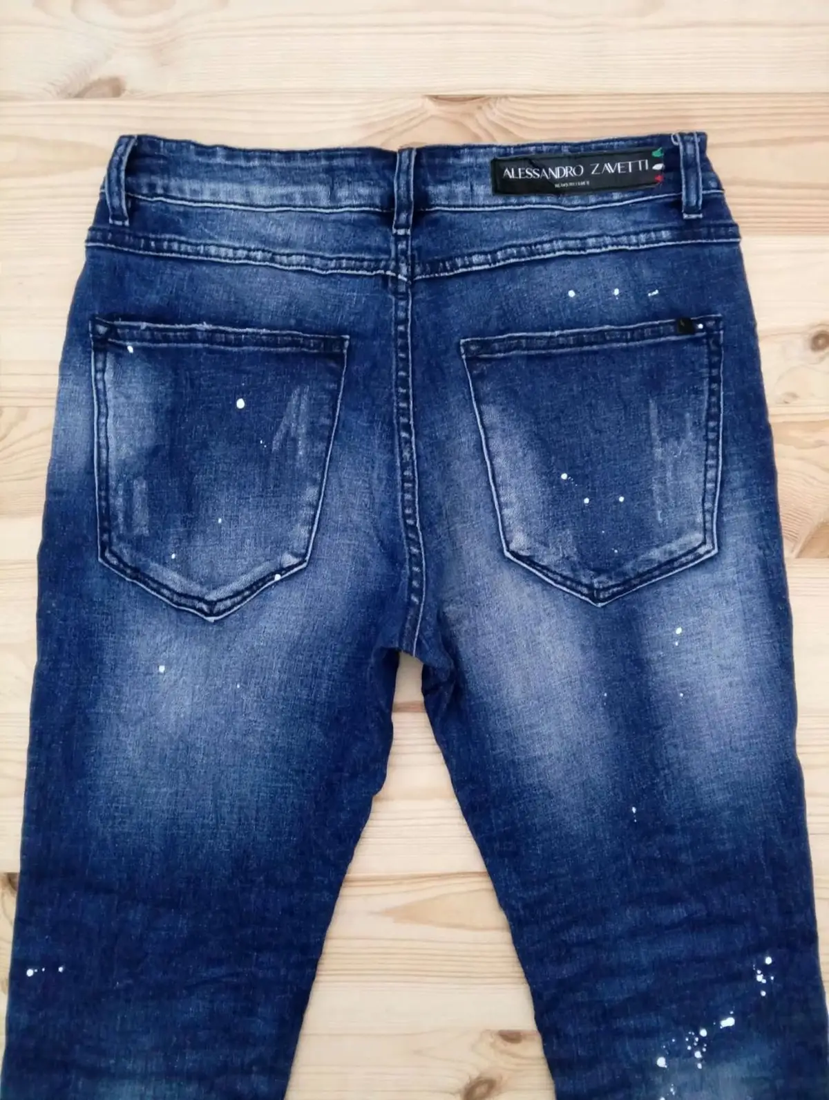 Alfangario Men's Distressed Denim Jeans