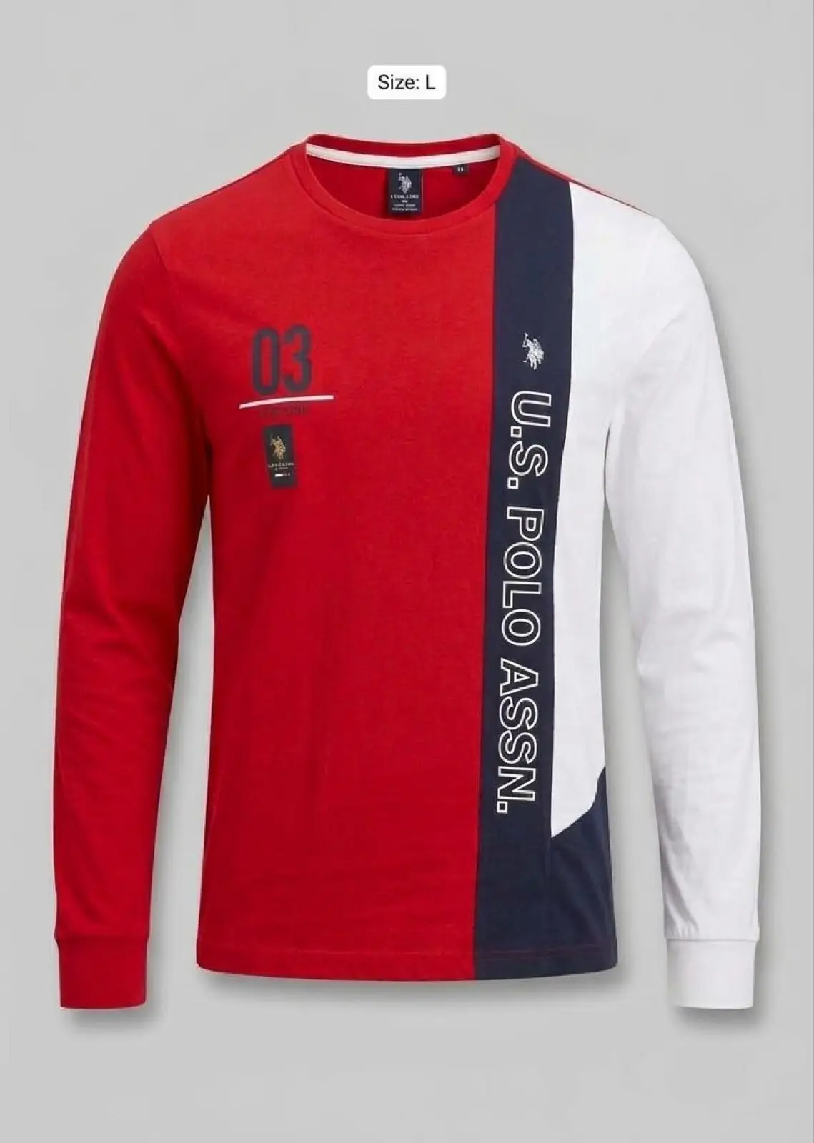 U.S. Polo Assn. Long Sleeve T-Shirt Red White Blue