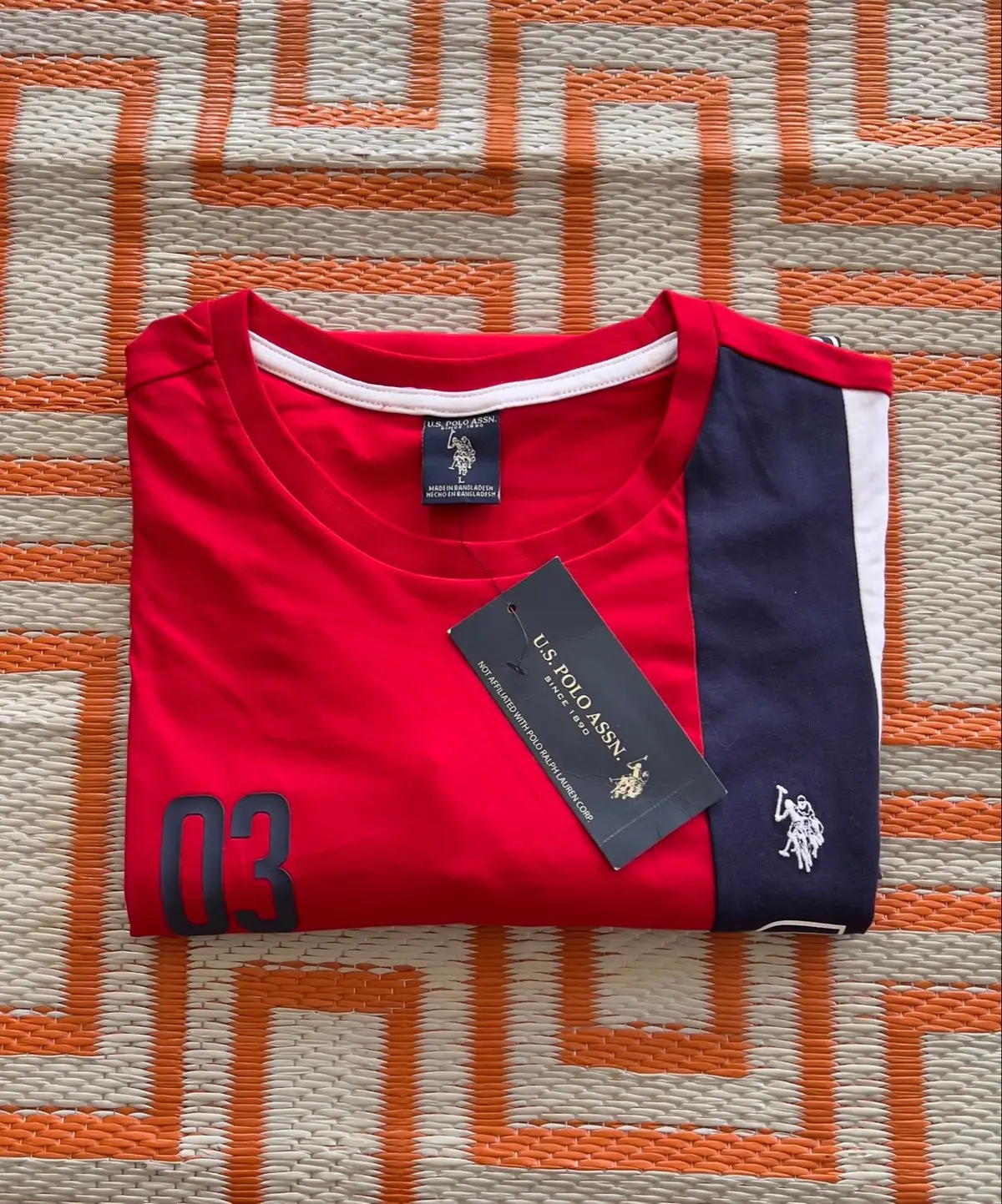 U.S. Polo Assn. Long Sleeve T-Shirt Red White Blue