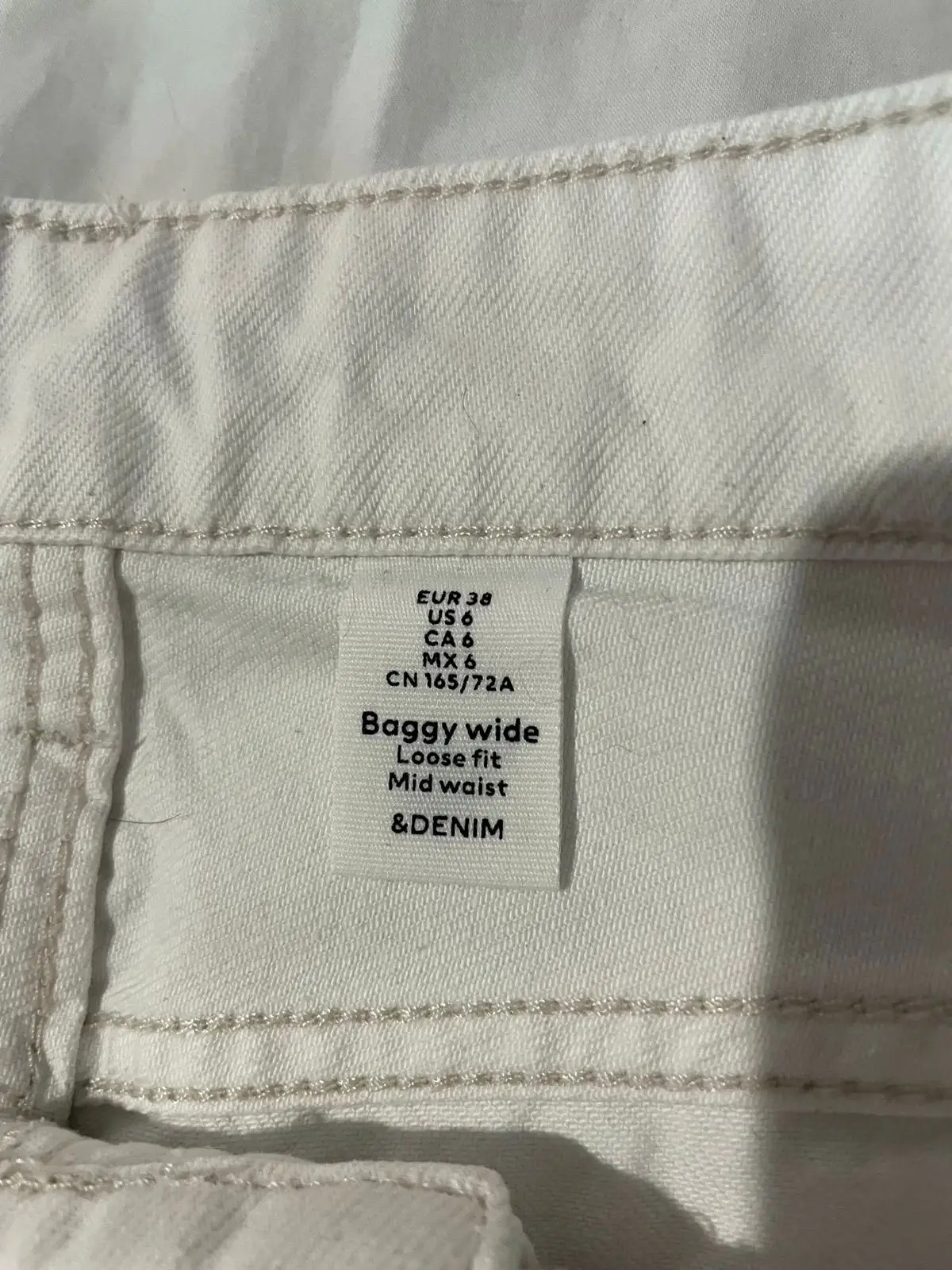 H&M & Denim White Wide Leg Jeans Size 38