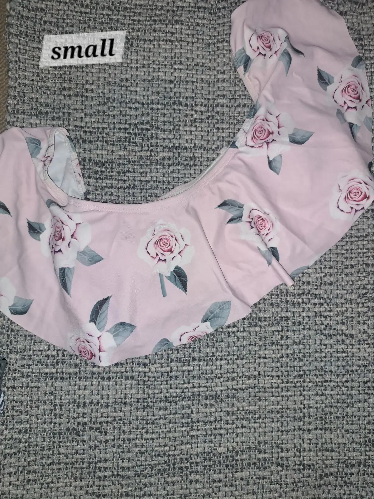 Pink Floral Bikini Top