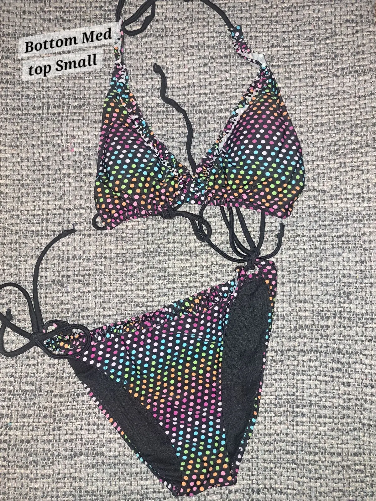 Polka Dot Bikini Set Top Small Bottom Medium