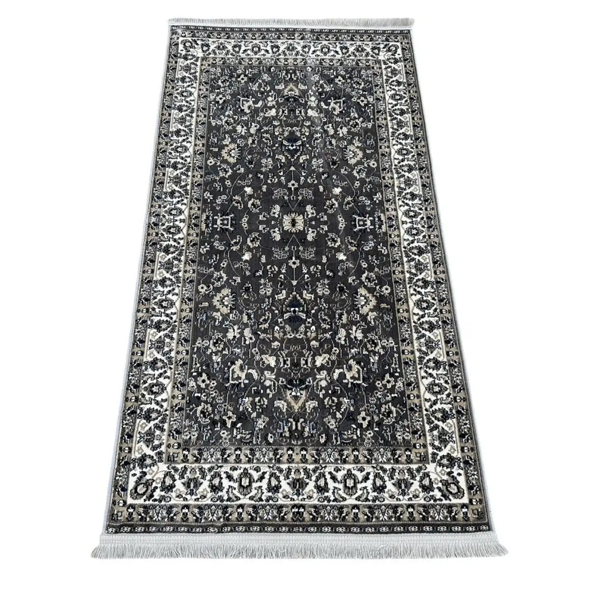 Soft Grey Persian All Over Design Runner Rug 150x80cm