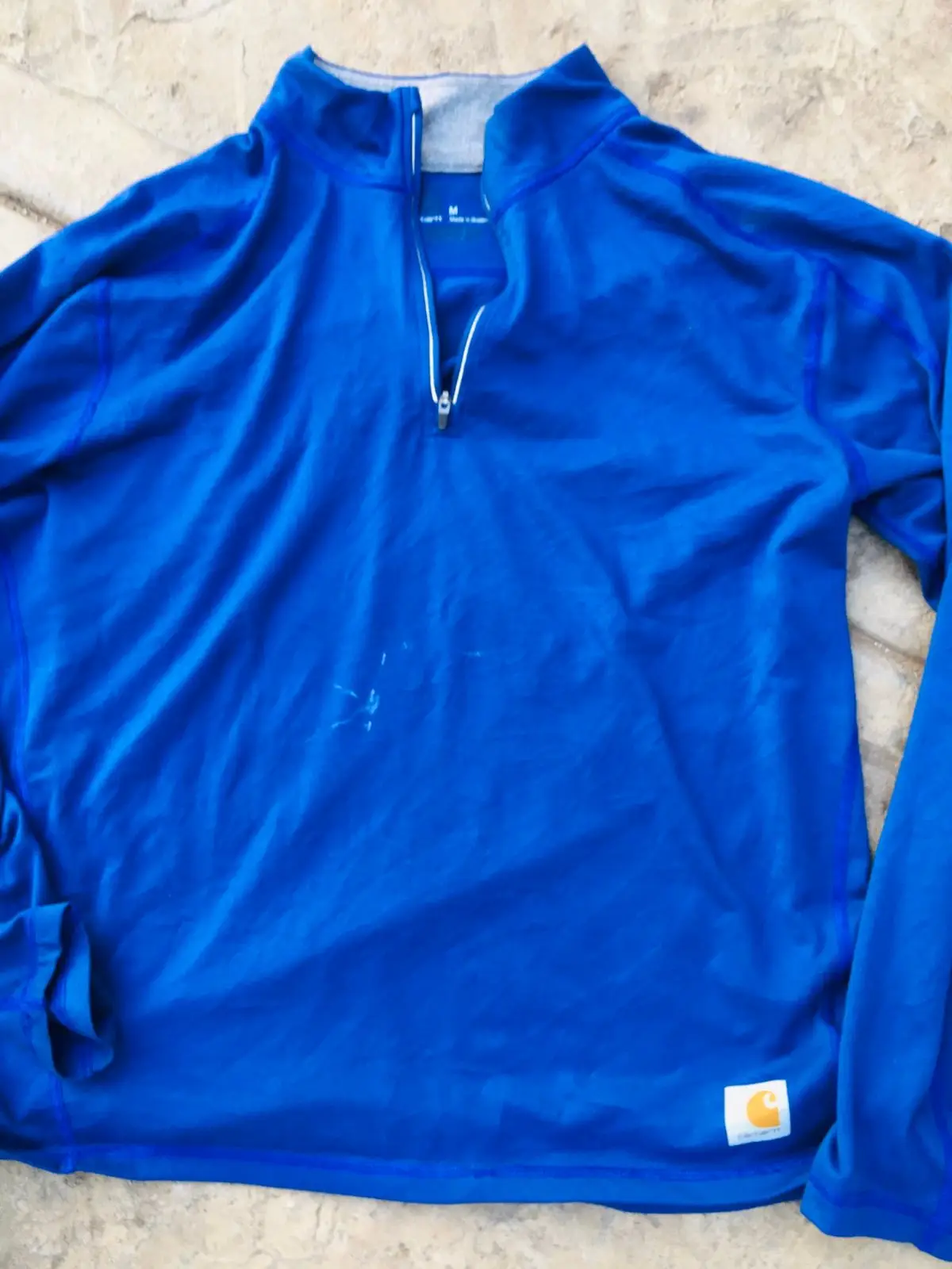 Carhartt Blue Quarter Zip Long Sleeve Pullover