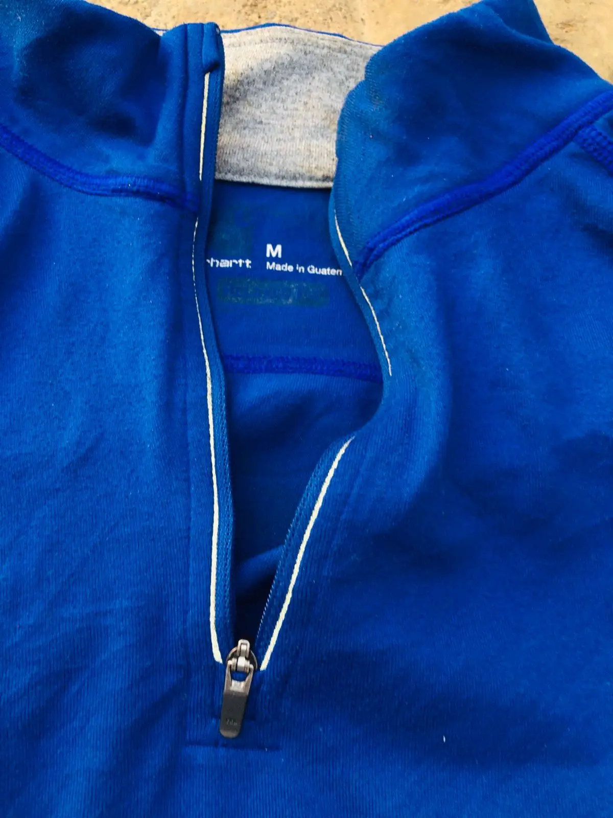Carhartt Blue Quarter Zip Long Sleeve Pullover