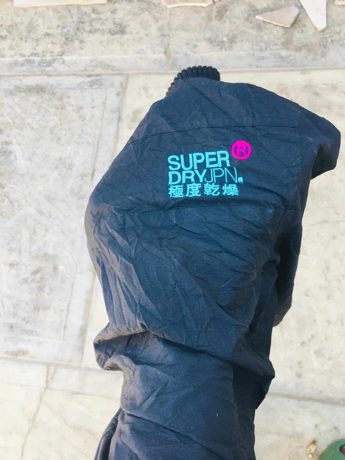 Superdry Black Jacket with Blue Lining Size M