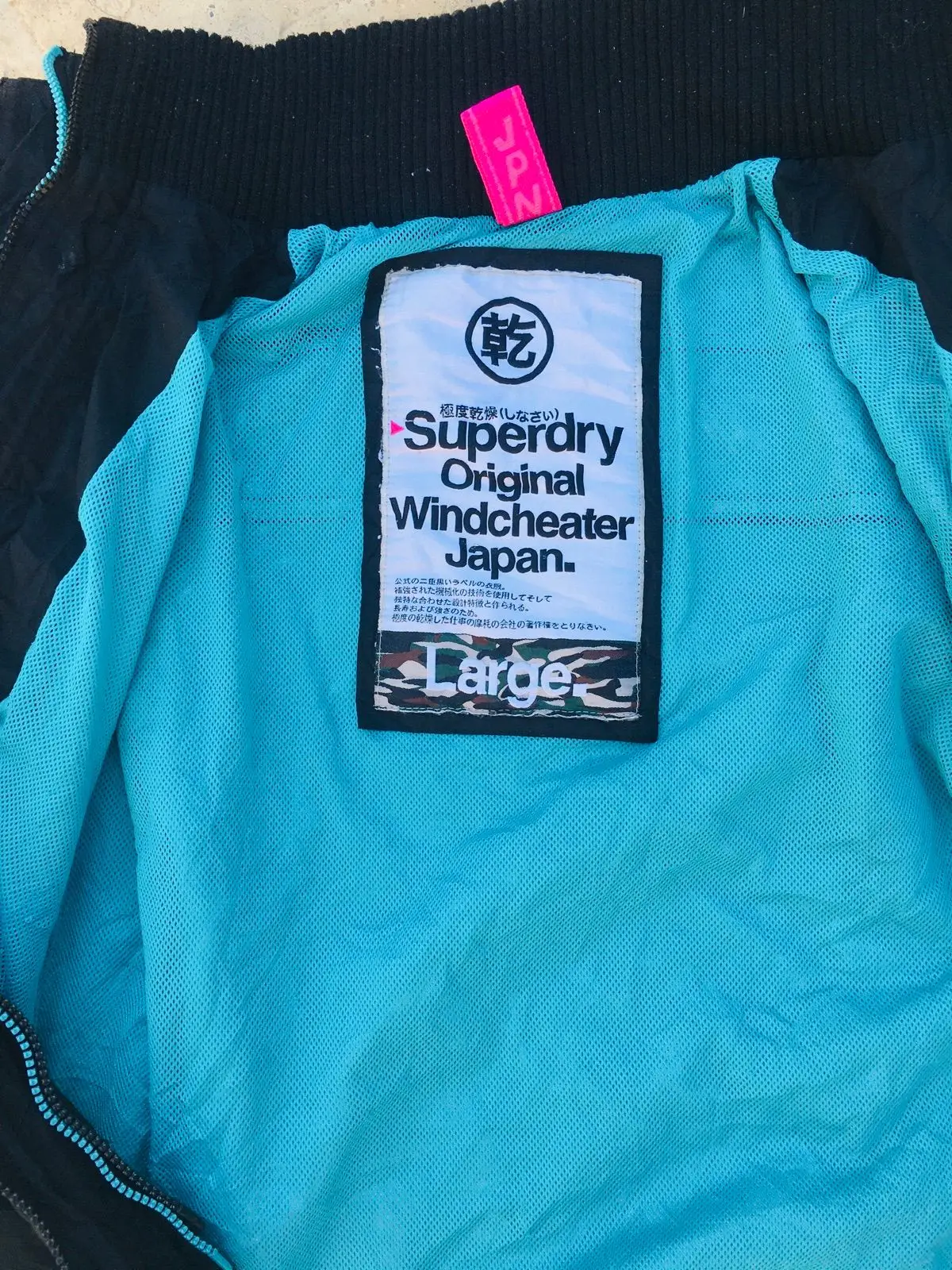 Superdry Black Jacket with Blue Lining Size M
