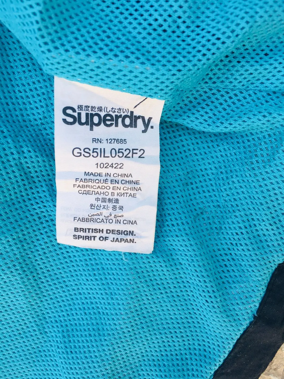 Superdry Black Jacket with Blue Lining Size M