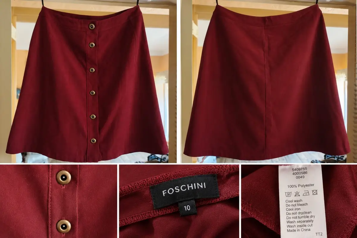 Foschini Burgundy A-Line Skirt Size 10