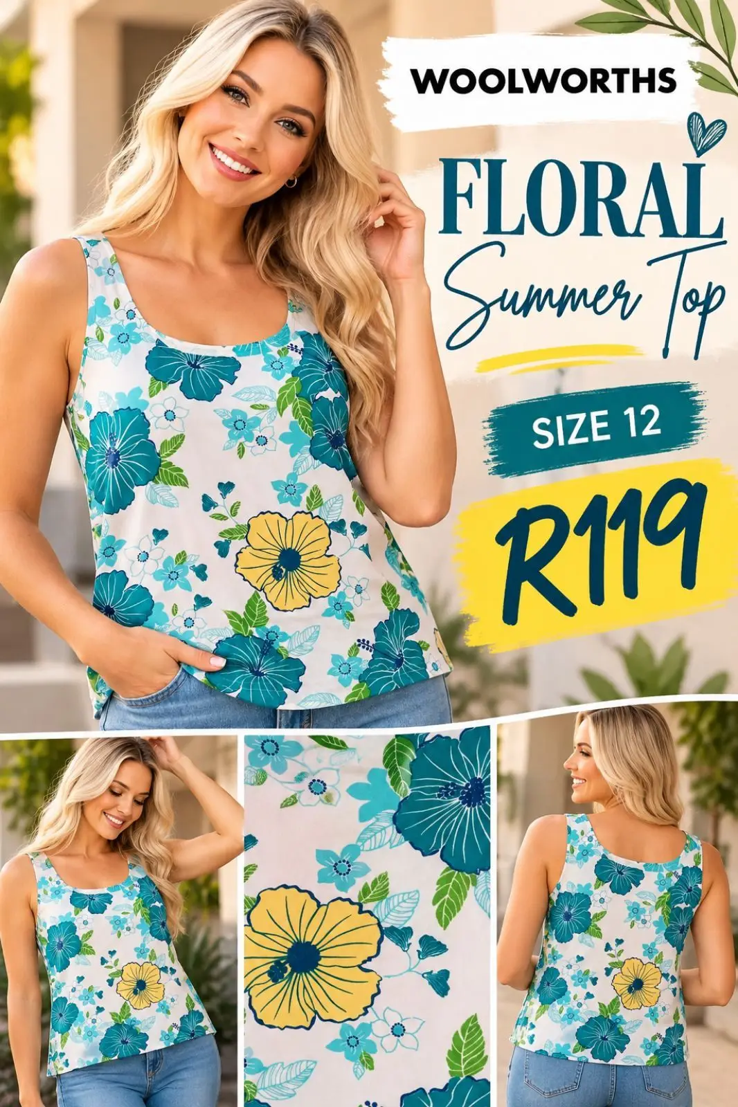 Woolworths Floral Sleeveless Top