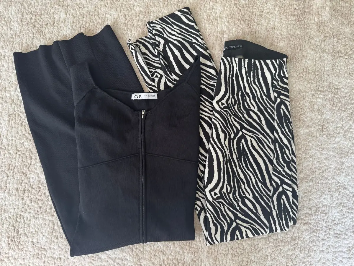Zara Black Dress & Zebra Pants Bundle