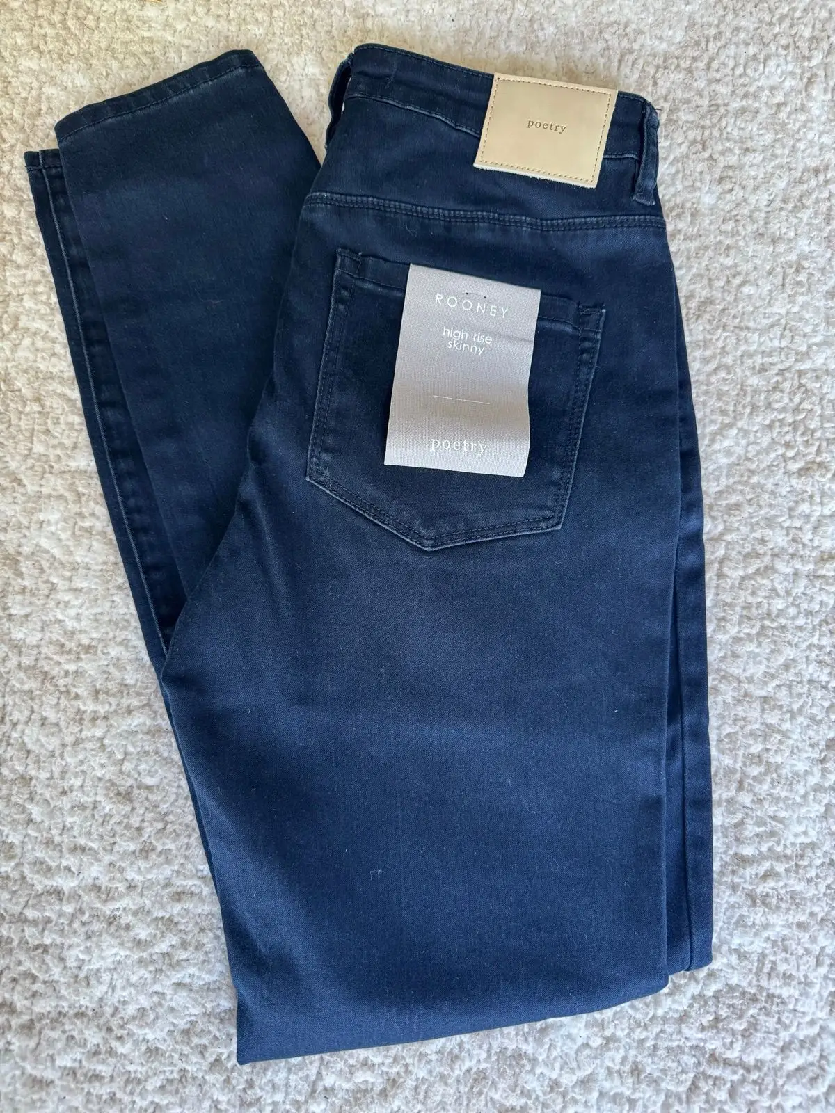Poetry Rooney High Rise Skinny Jeans Navy Size 10 New