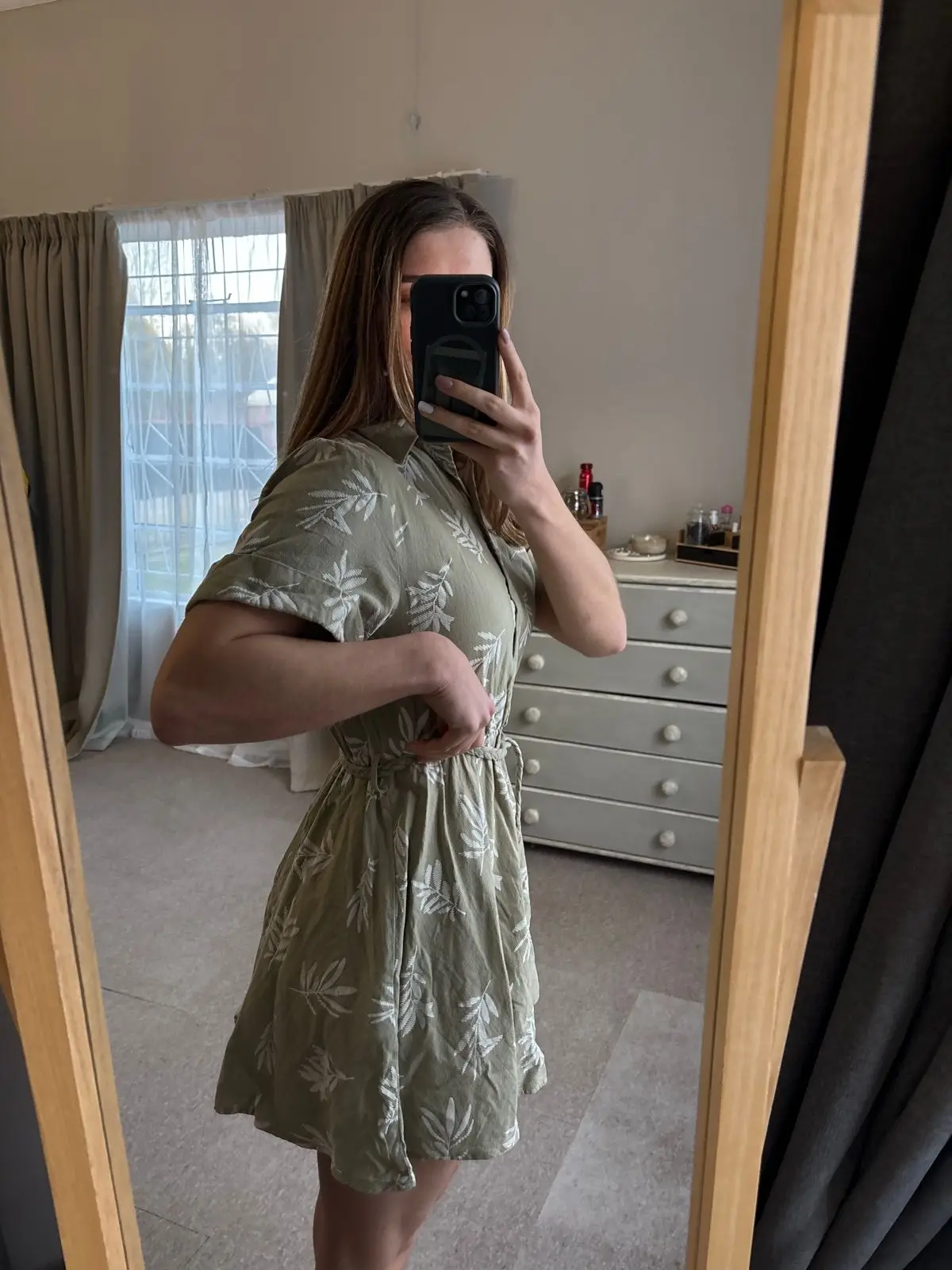 Zara Green Patterned Dress