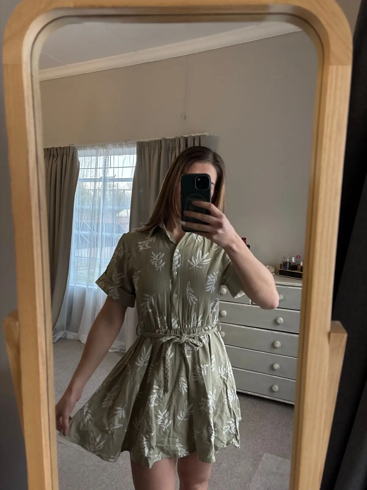 Zara Green Patterned Dress