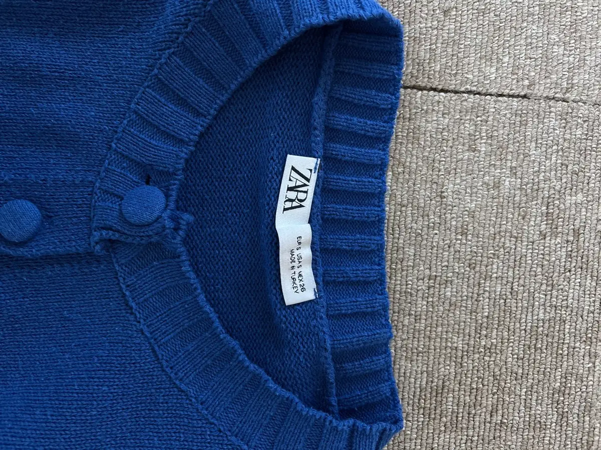 Zara Blue Short Sleeve Button-Up Cardigan