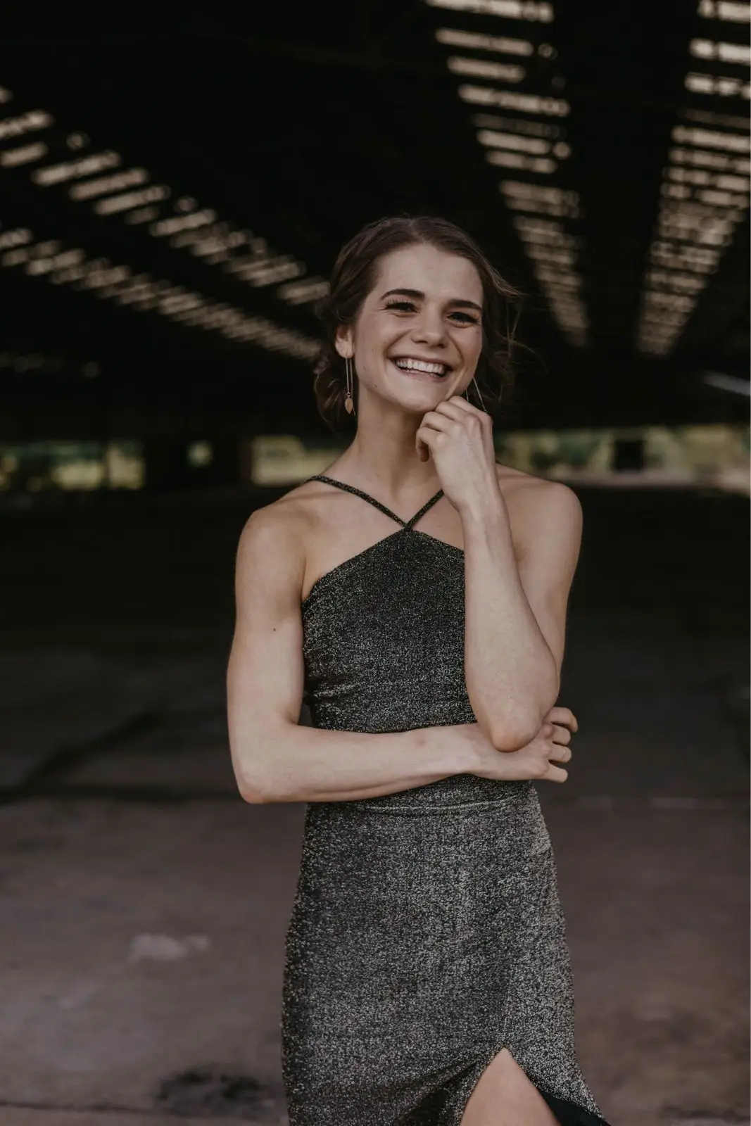 YDE Black Metallic Sparkle Dress Size S
