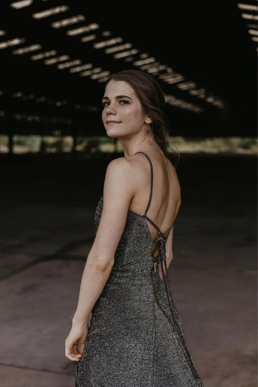 YDE Black Metallic Sparkle Dress Size S