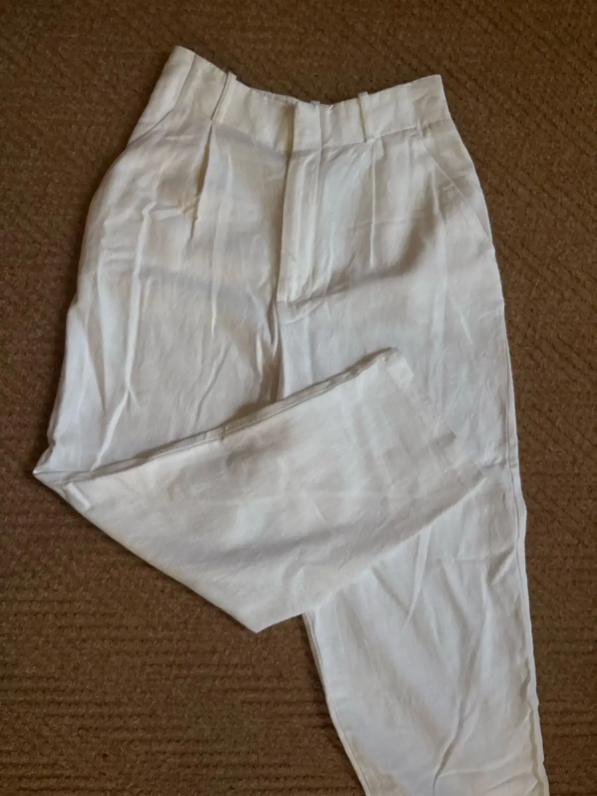 Zara White Pants with Belt