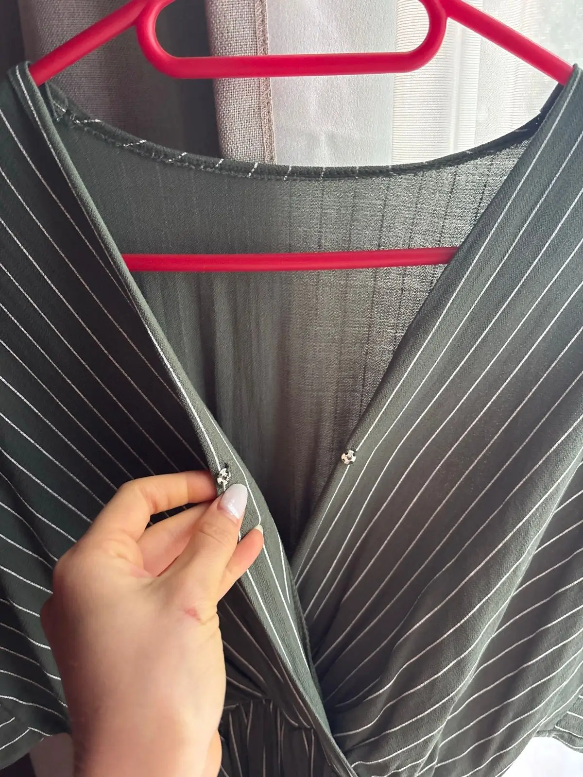 Green Striped Jumpsuit with Belt